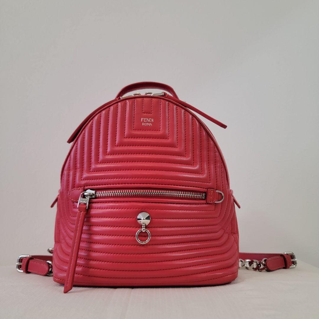 【可愛い】FENDI フェンディ バイザウェイ バックパック／リュックレザー赤