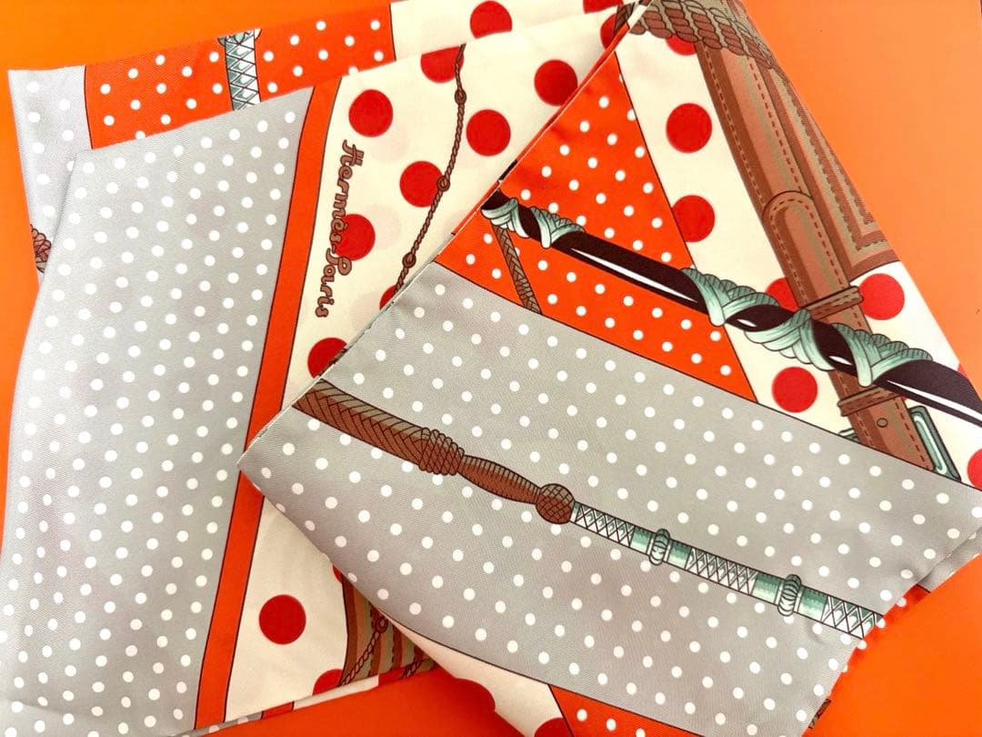 【未使用】エルメス シルク マキシツイリー クリッククラックドット スカーフ