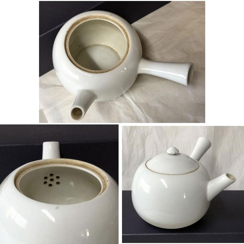 e2988 如阿弥 白磁 煎茶急須 柴田如阿弥 急須 横手急須 茶道具 煎茶道具