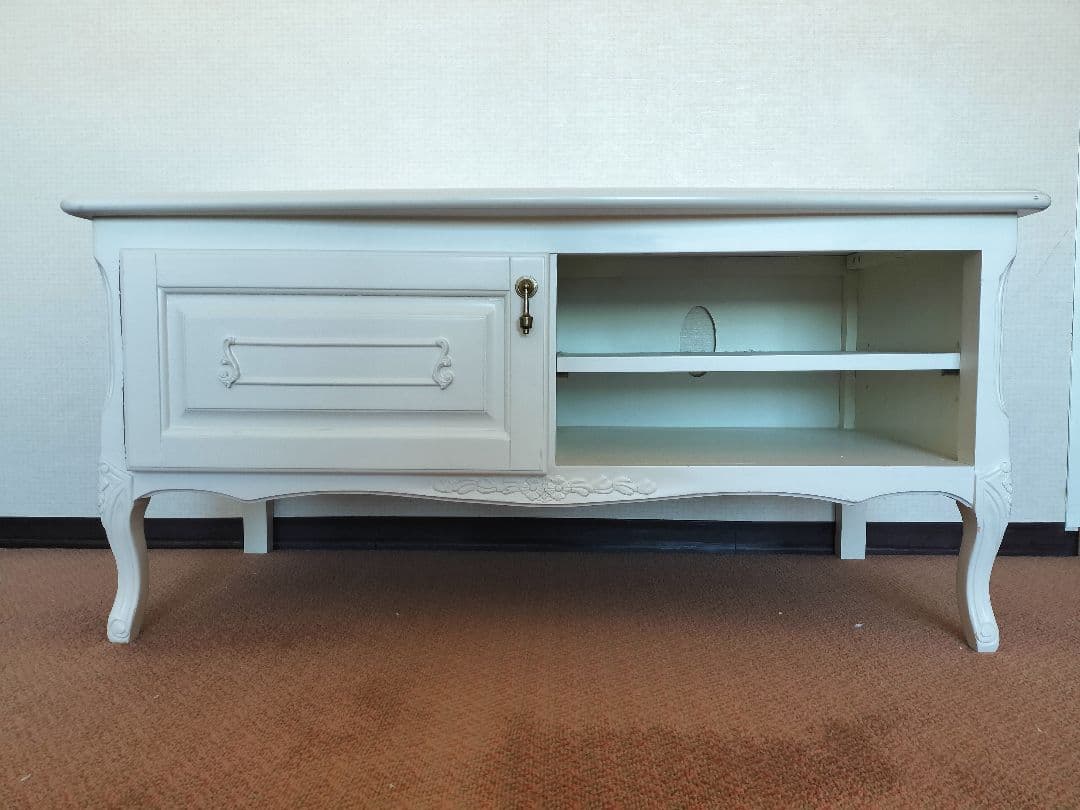 ホワイトアンティーク　テレビボード エレガント