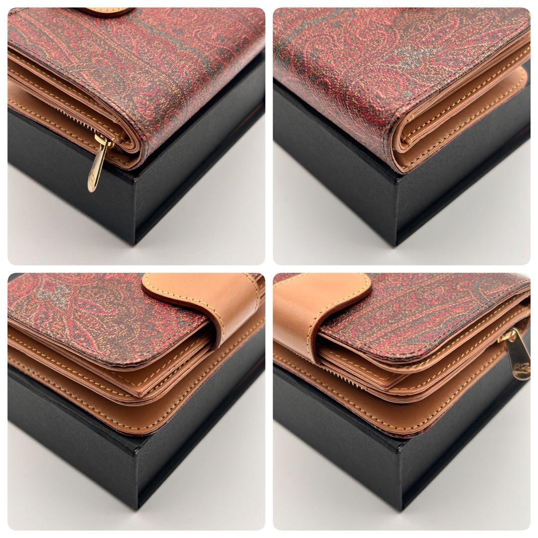 ✨美品✨ ETRO エトロ 二つ折り財布 レザー ラウンドファスナーペイズリー柄