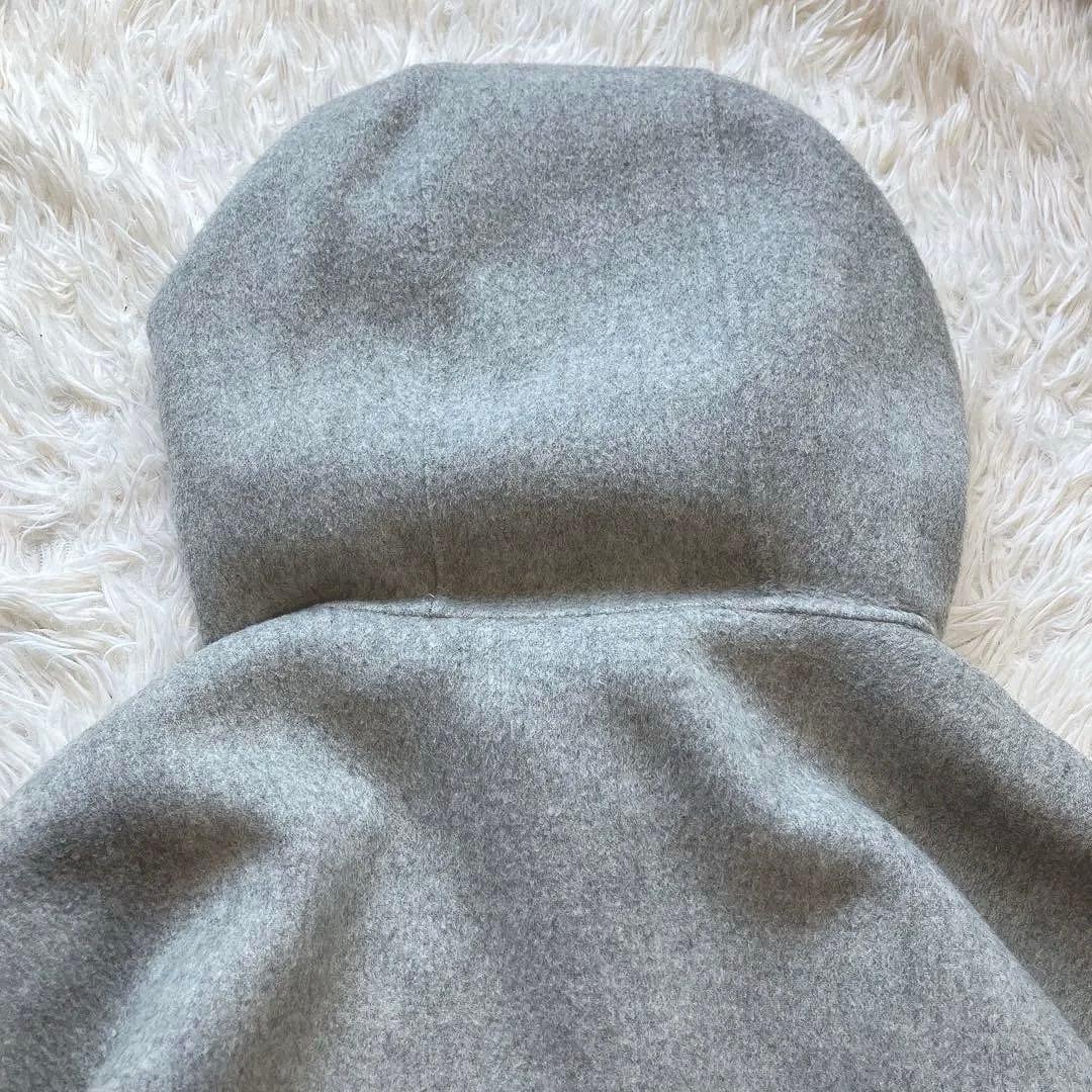 セオリー ダブルフェイス リバー フーデットコート カシミヤ混 グレー S