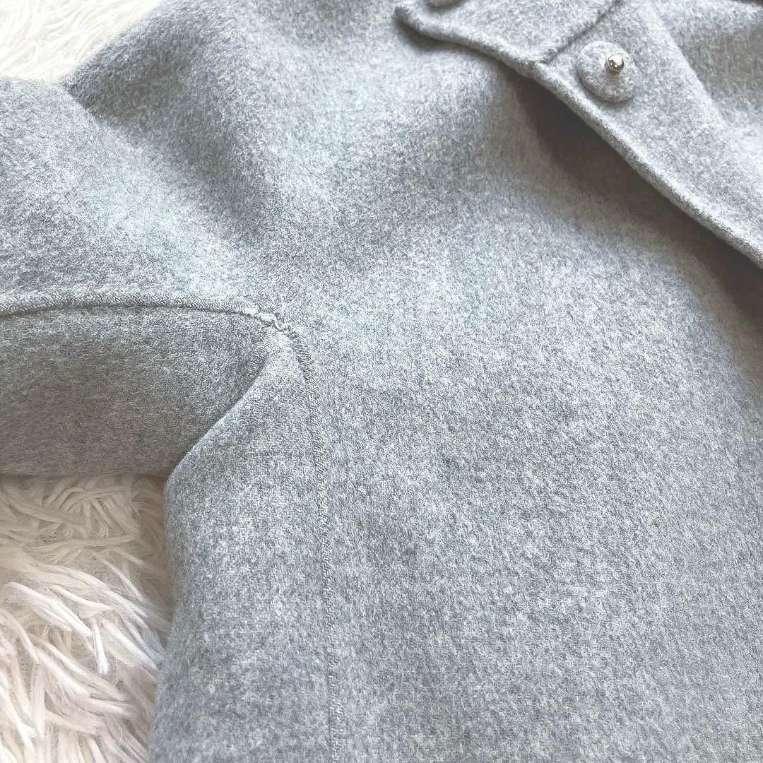 セオリー ダブルフェイス リバー フーデットコート カシミヤ混 グレー S