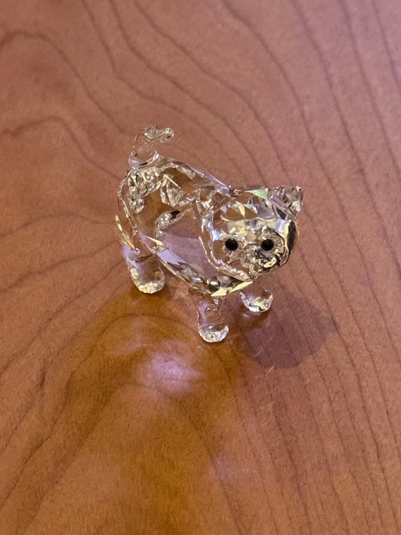 クリスタル 猫の置物 スワロフスキー