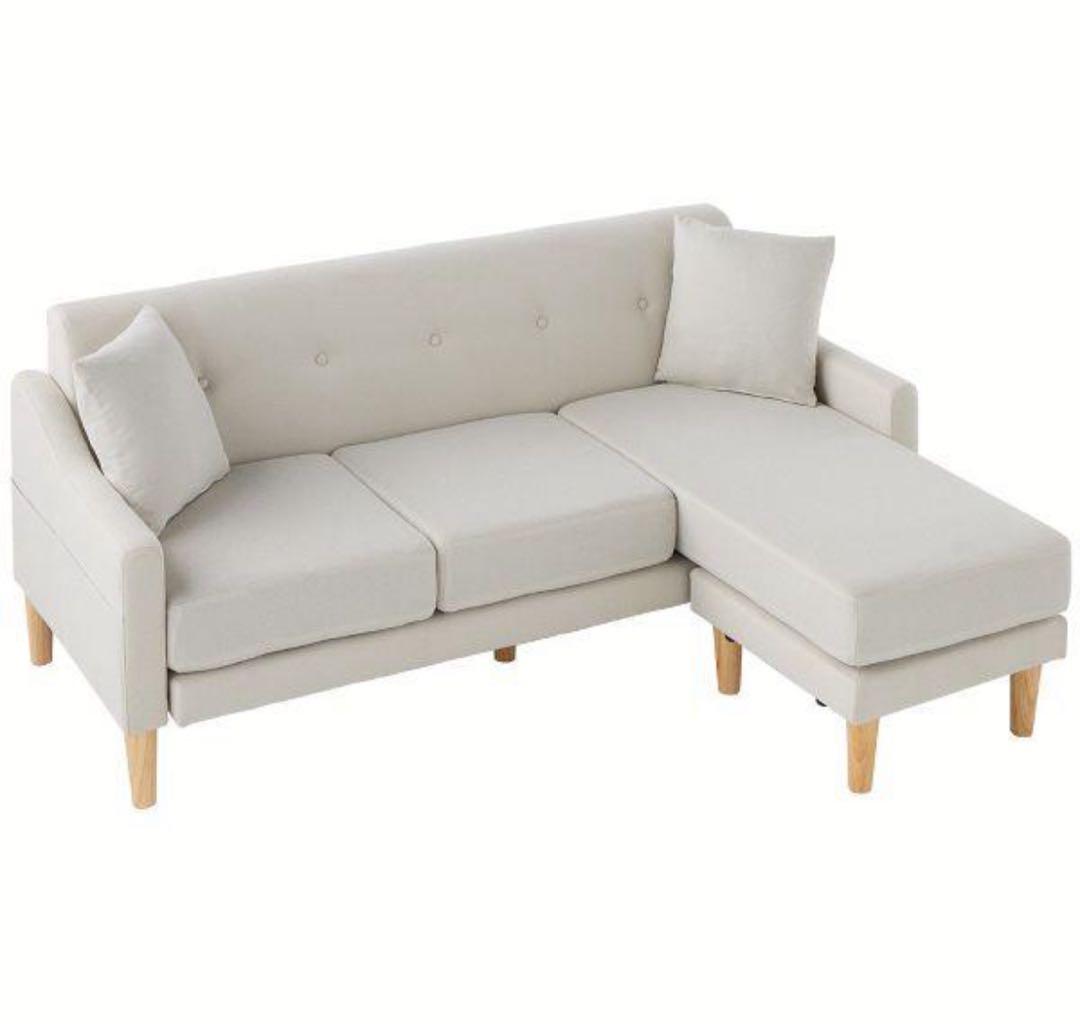 ソファ　ソファセット　リビングソファ　フロアソファ　ソファー　アイボリー　L字