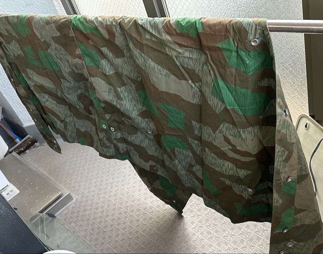 【専用】WWⅡドイツ軍／レプリカポンチョ留め用1943年製 黒革ストラップベルト