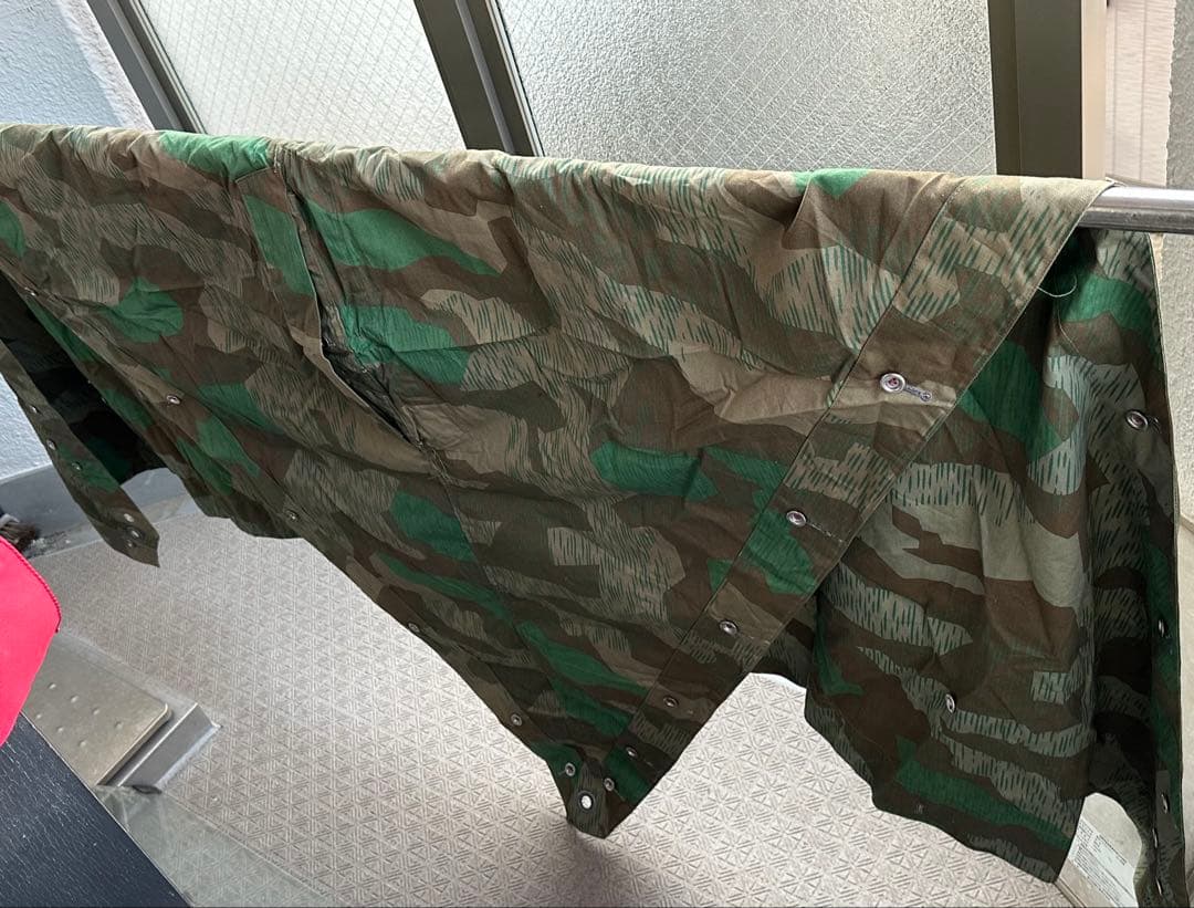 【専用】WWⅡドイツ軍／レプリカポンチョ留め用1943年製 黒革ストラップベルト