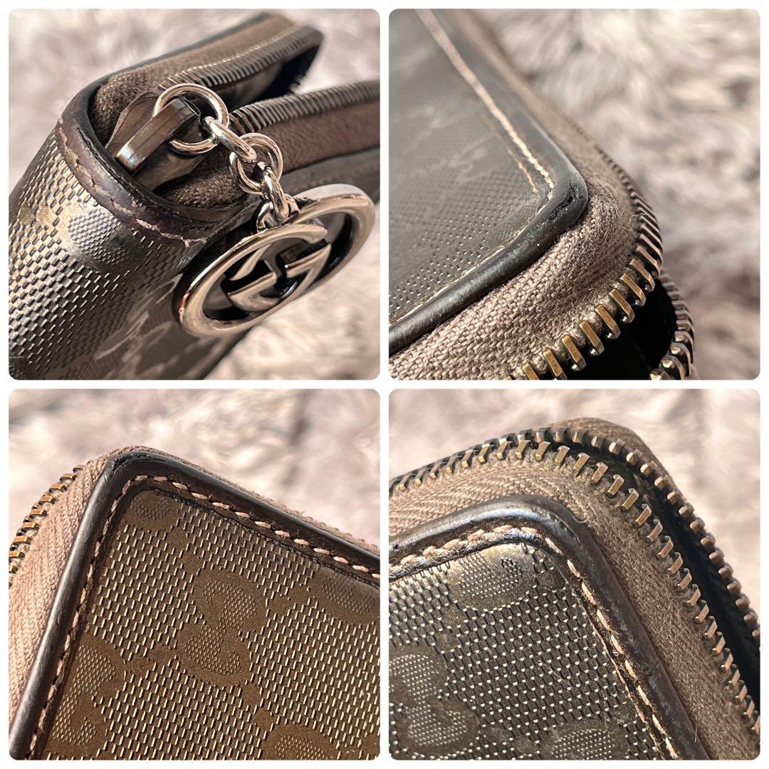極美品✨グッチ GGメタリック　インプリメ　長財布　ラウンド　インターロッキング
