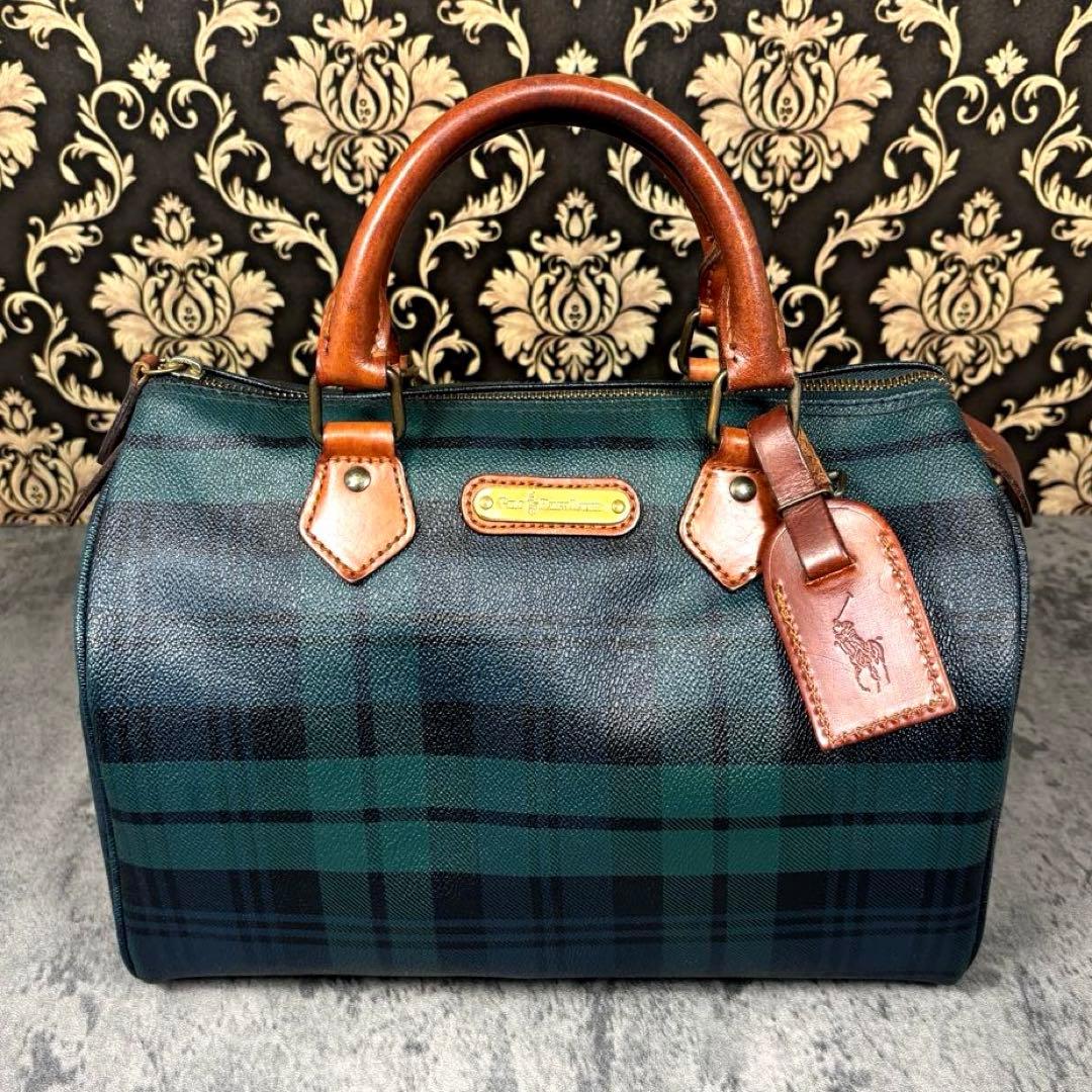 【美品】ラルフローレン ミニボストンバッグ ビンテージ PVC 付属品有