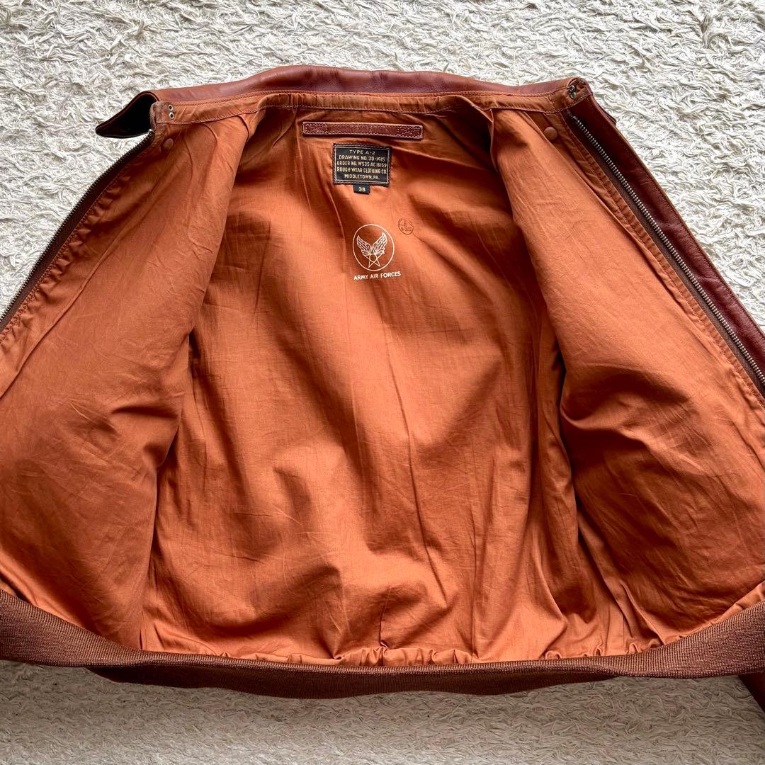 旧リアルマッコイズ A-2 フライトジャケット 実名復刻 ラセットブラウン 36