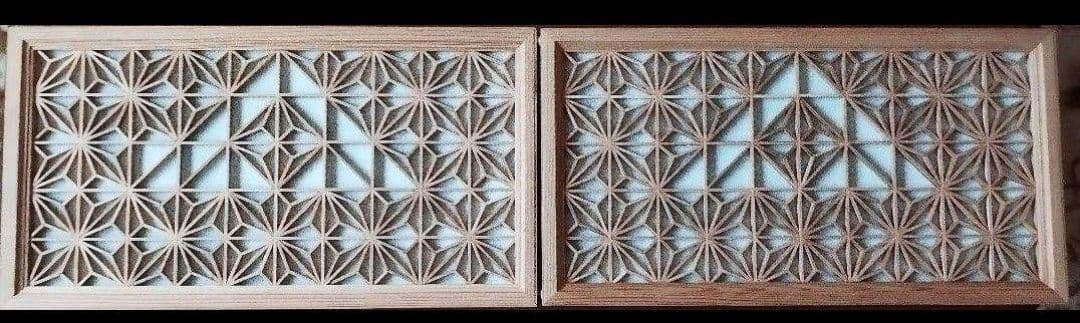 39 ❣️特価❣️麻の葉組子　アクリル板入り　2枚一組