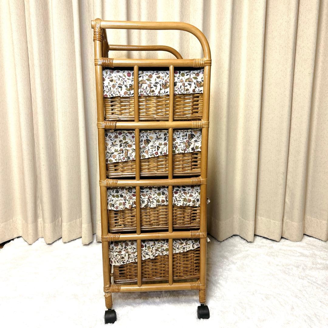 レトロ✨KOIZUMI ラタン チェスト 4段 キャスター 昭和 カントリー