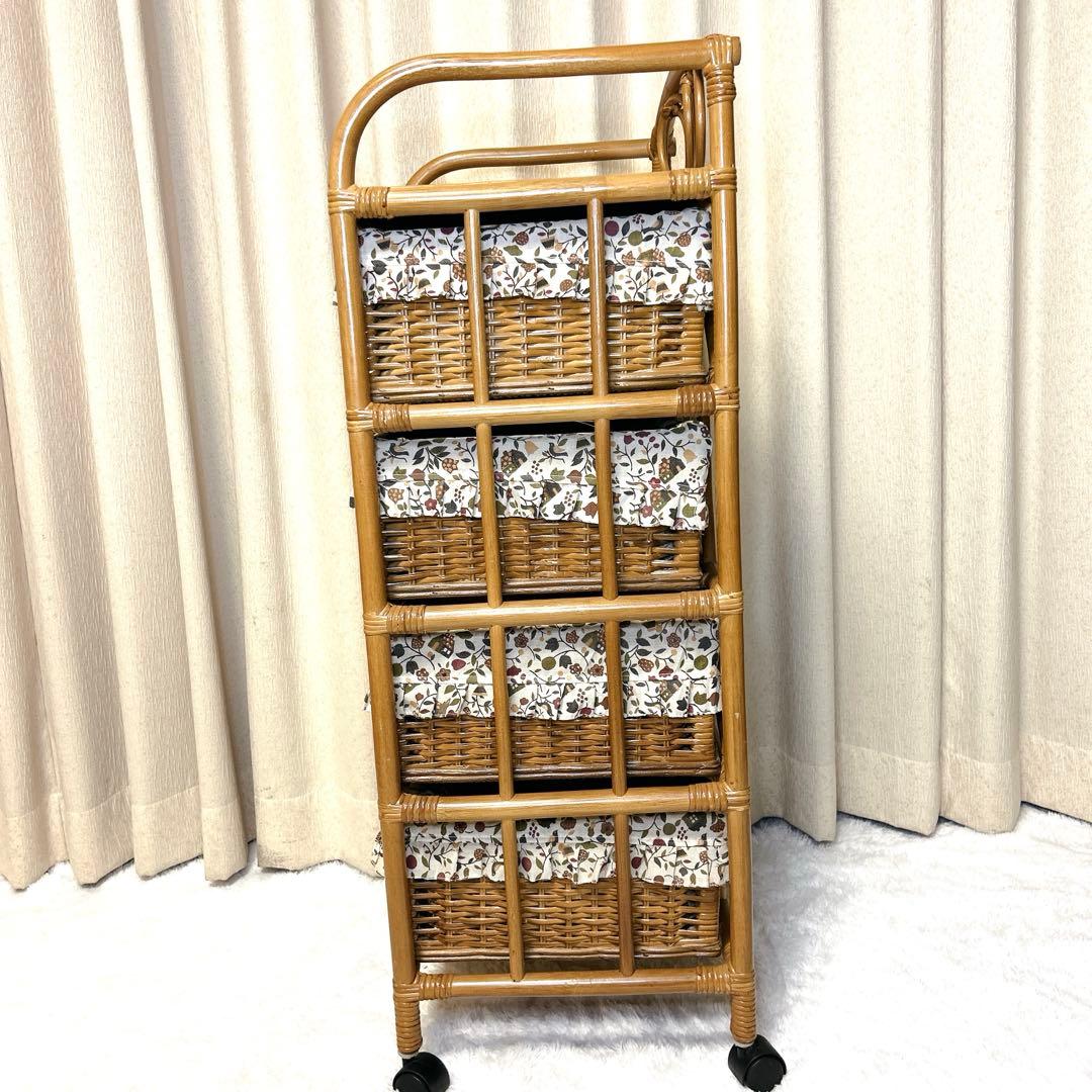 レトロ✨KOIZUMI ラタン チェスト 4段 キャスター 昭和 カントリー