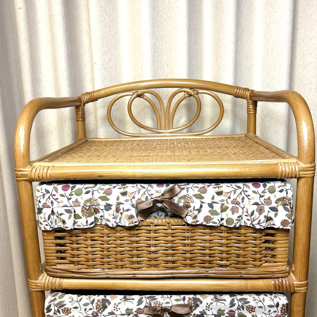 レトロ✨KOIZUMI ラタン チェスト 4段 キャスター 昭和 カントリー