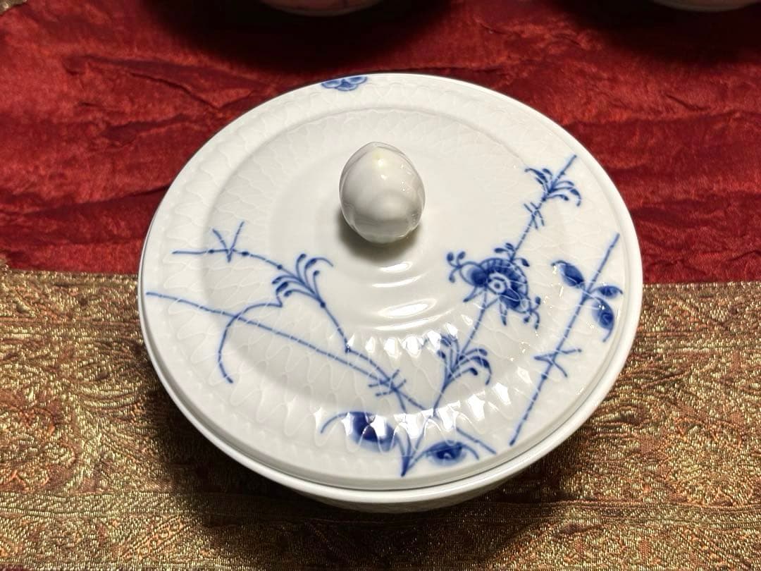 新品　ロイヤルコペンハーゲン　ブルーパルメッテ　蓋つきボウル2客セット