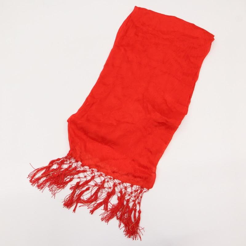 【七五三】5点セット　3歳女児 小花 子供着物帯小物 赤 正絹 8RR3