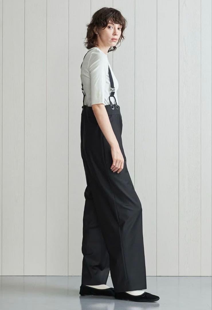 美品＜H＞トロピカルハイウエストサスペンダーパンツ　Mサイズ