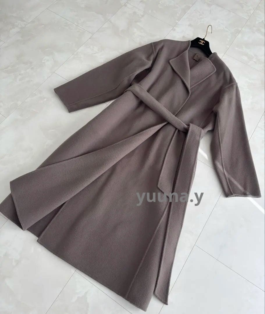 ROPE ロペ リバーコート ロングコート ノーカラーコート 36 ブラウン