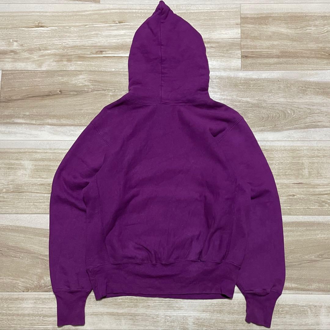 [M] 90s Champion リバースウィーブ パーカ パープル USA製