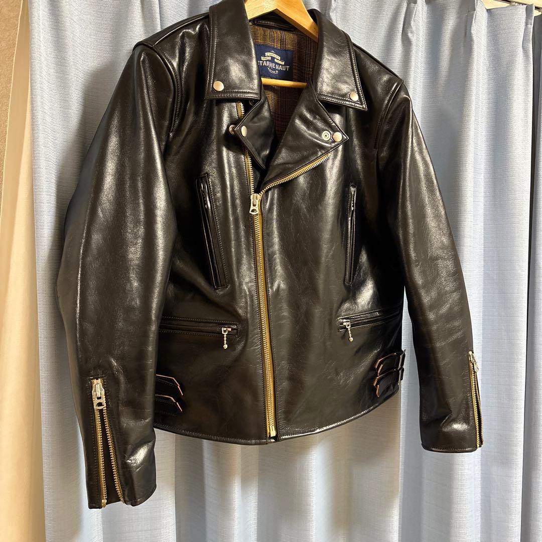 STARKEHAUT ライダース ベジタン 馬革 茶芯 ライトニング 新品