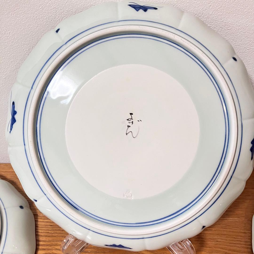 有田焼　染付　芙蓉手　輪花皿　大皿　よざん窯　与山窯