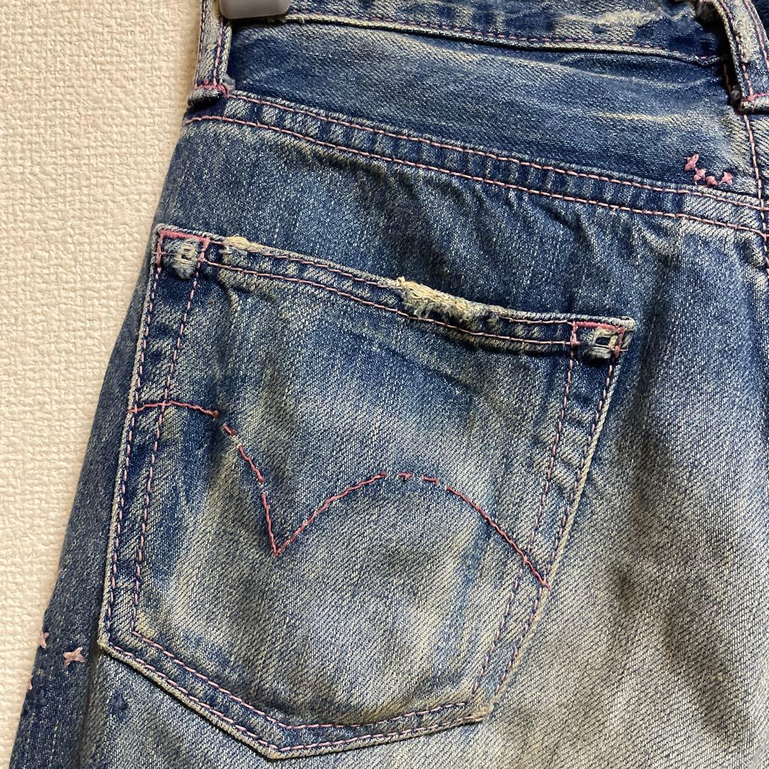 Hysteric Glamour フレアデニム　スタッズ付き　ダメージデニム