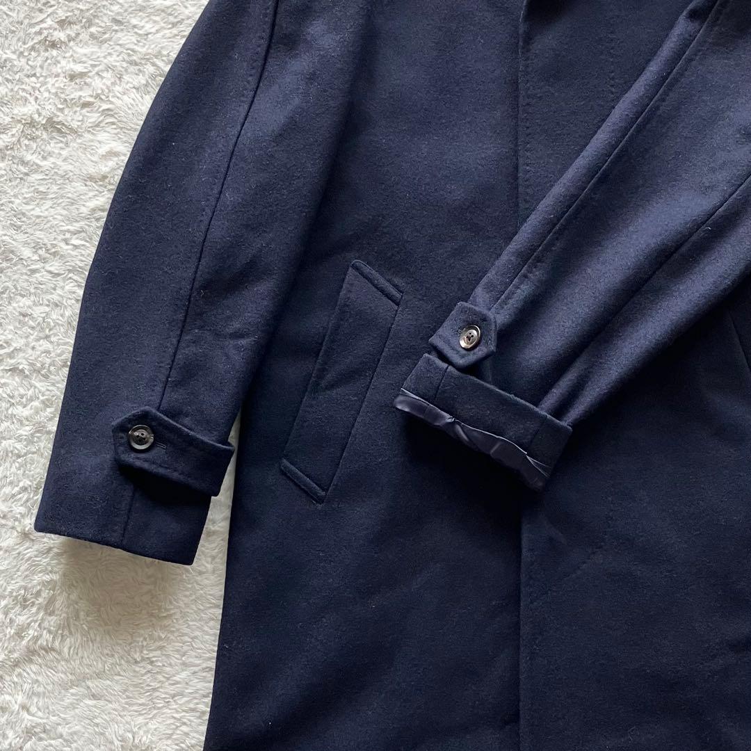 美品 リングヂャケット ウール メルトン ステンカラーコート ネイビー 46