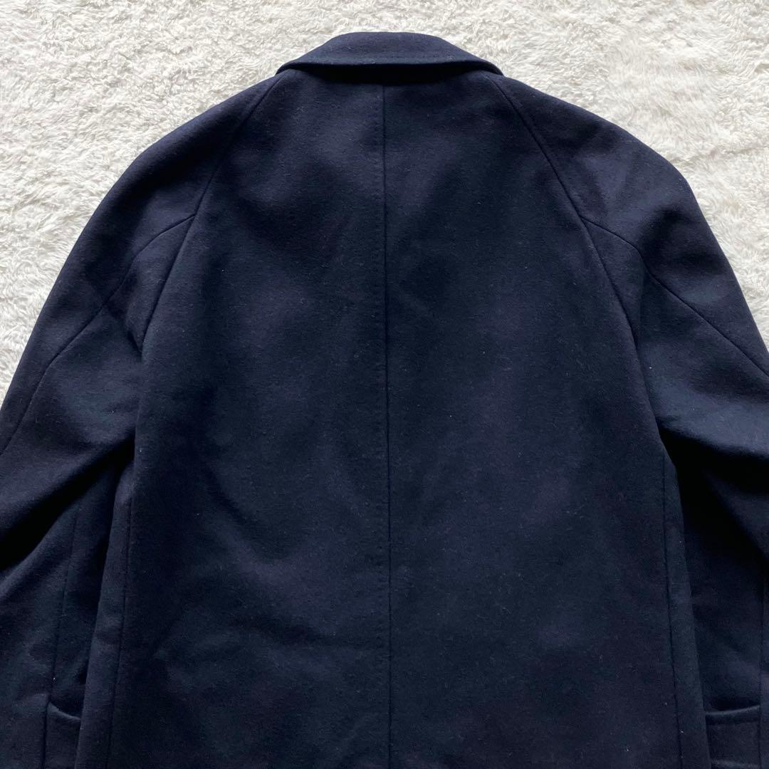 美品 リングヂャケット ウール メルトン ステンカラーコート ネイビー 46