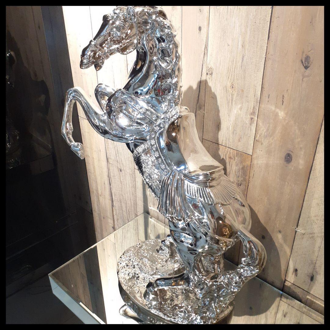 輸入雑貨　イタリアンクラッシック　『シルバーホース』　オーナメント　エレガント