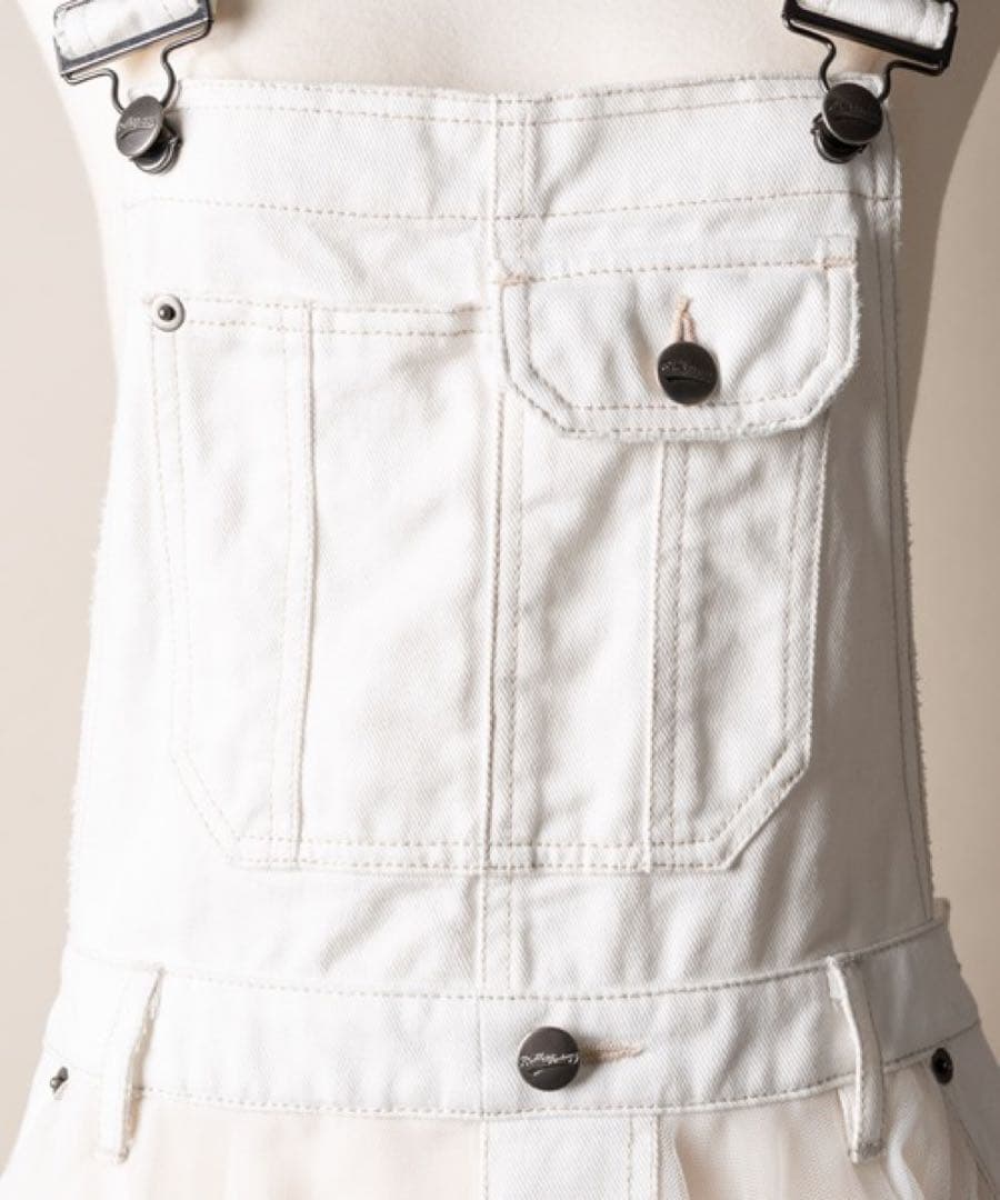 美品✨ラベルエチュード❤️ボリュームチュール×オーガンジーデニムサロペットF 黒