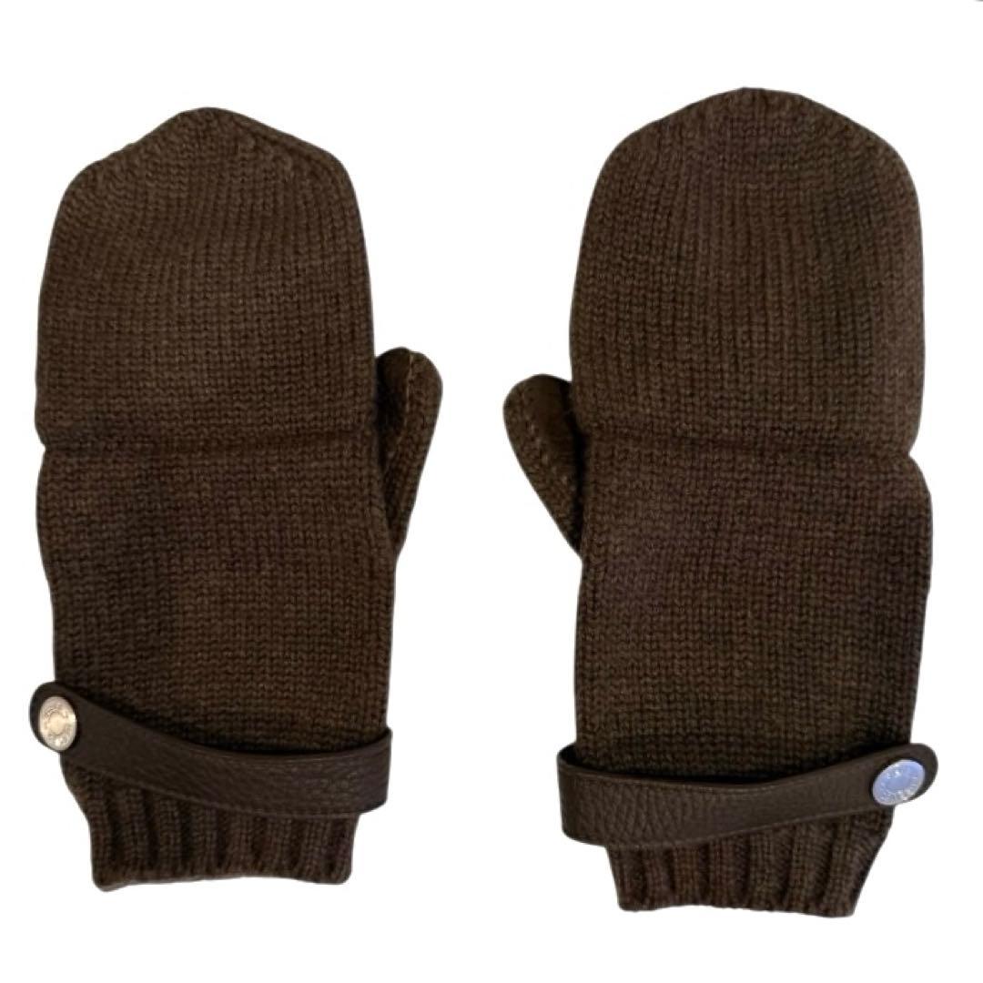 美品　HERMES エルメス　リオネル　カシミヤニットグローブ　サイズS