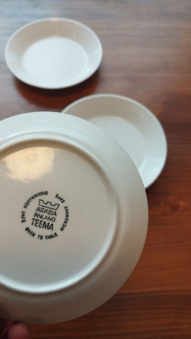 Arabia Teema ホワイト皿 セラミック　14センチ平皿　４枚セット