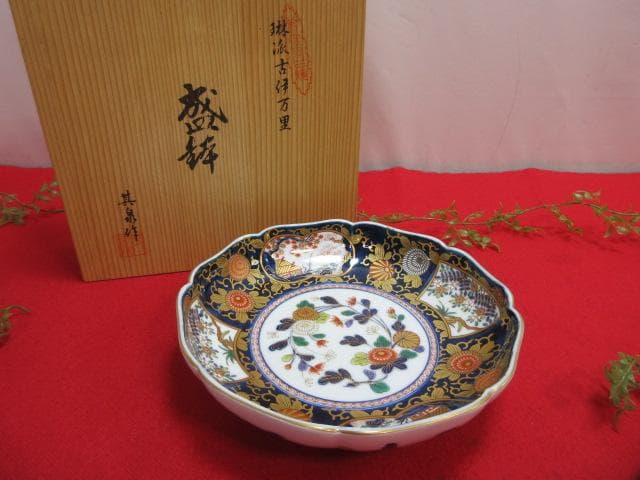 t*^様 8OL1102 未使用 其泉作 琳派古伊万里 盛皿 Φ25ｃｍ 深皿