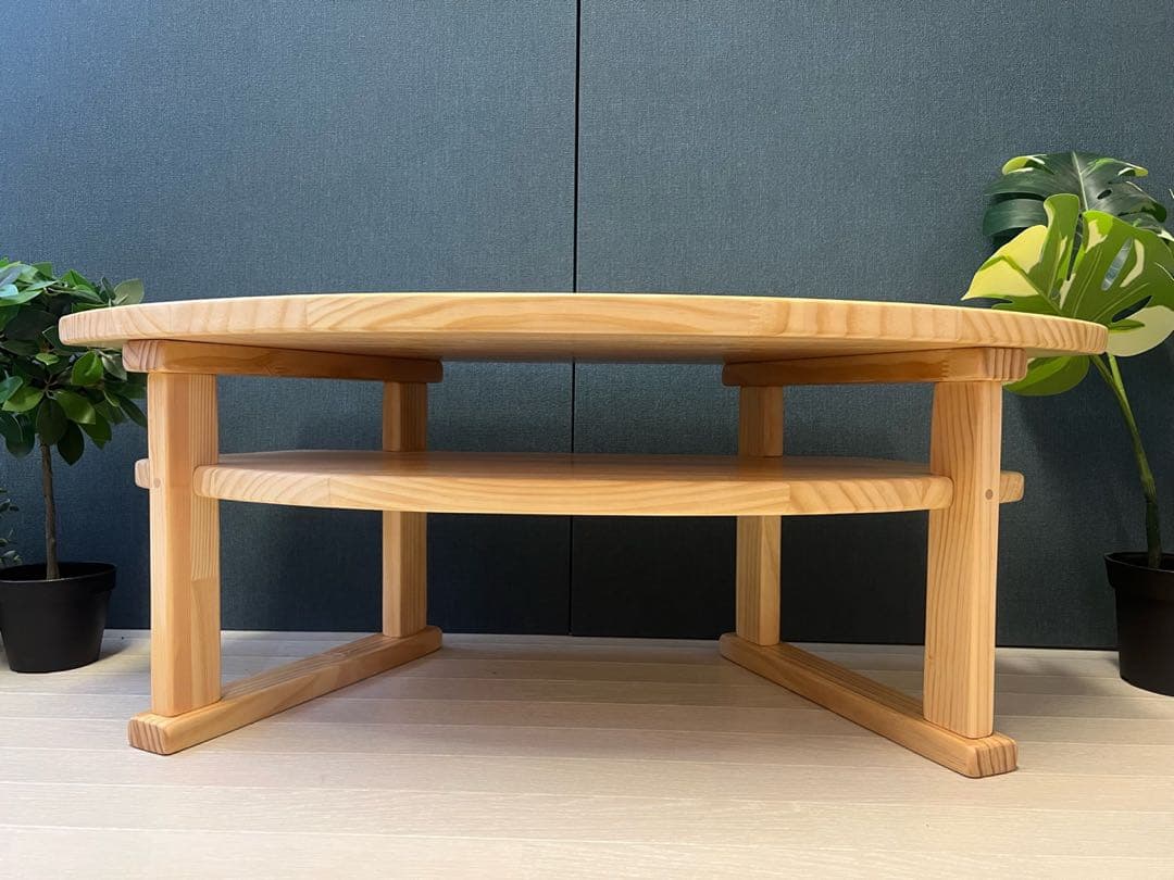 【在庫整理】 ローテーブル 扇形 90cm 45cm パイン ナチュラル