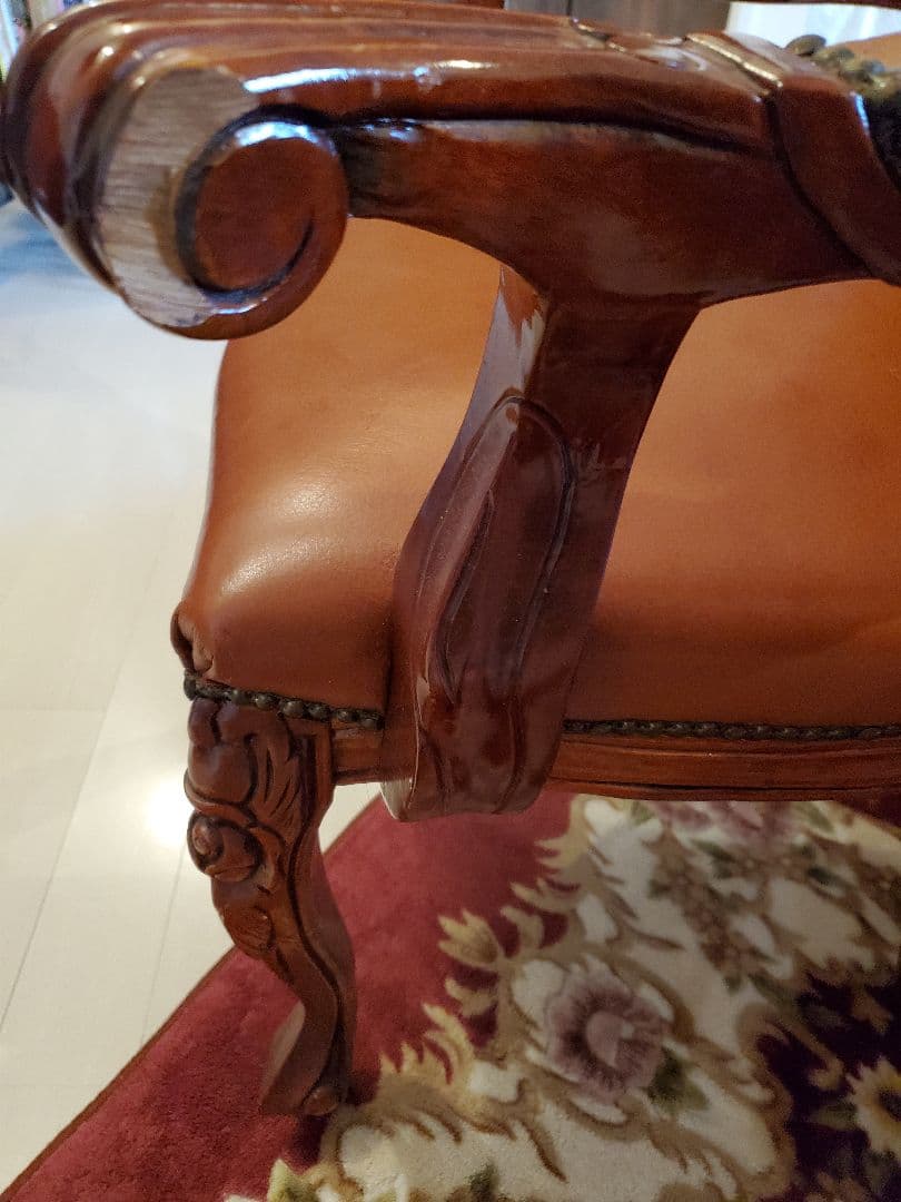 ♥イタリア象嵌　超希少　アンティーク　ダイニングセット(硝子マット付き)　６人用