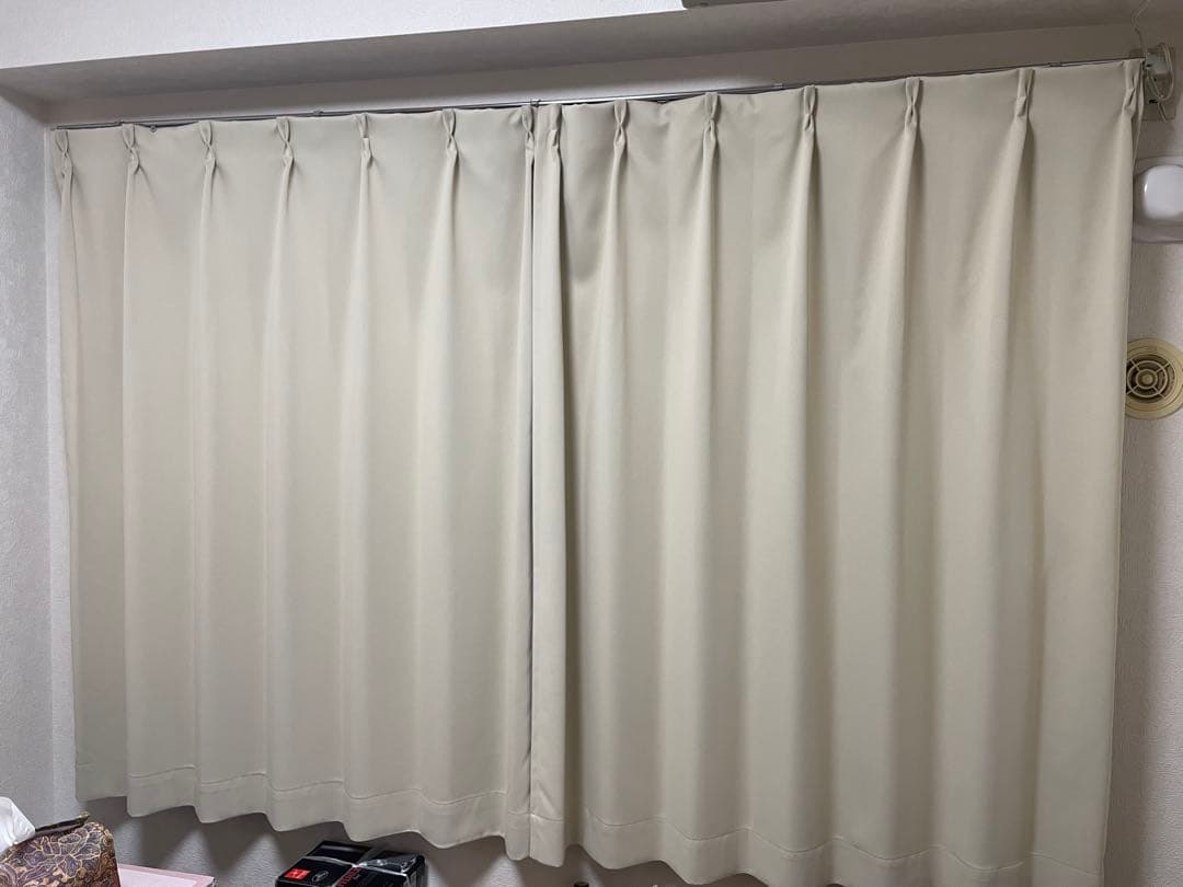 ケユカ　タック付き遮光カーテン&レースセット　掃き出し窓用