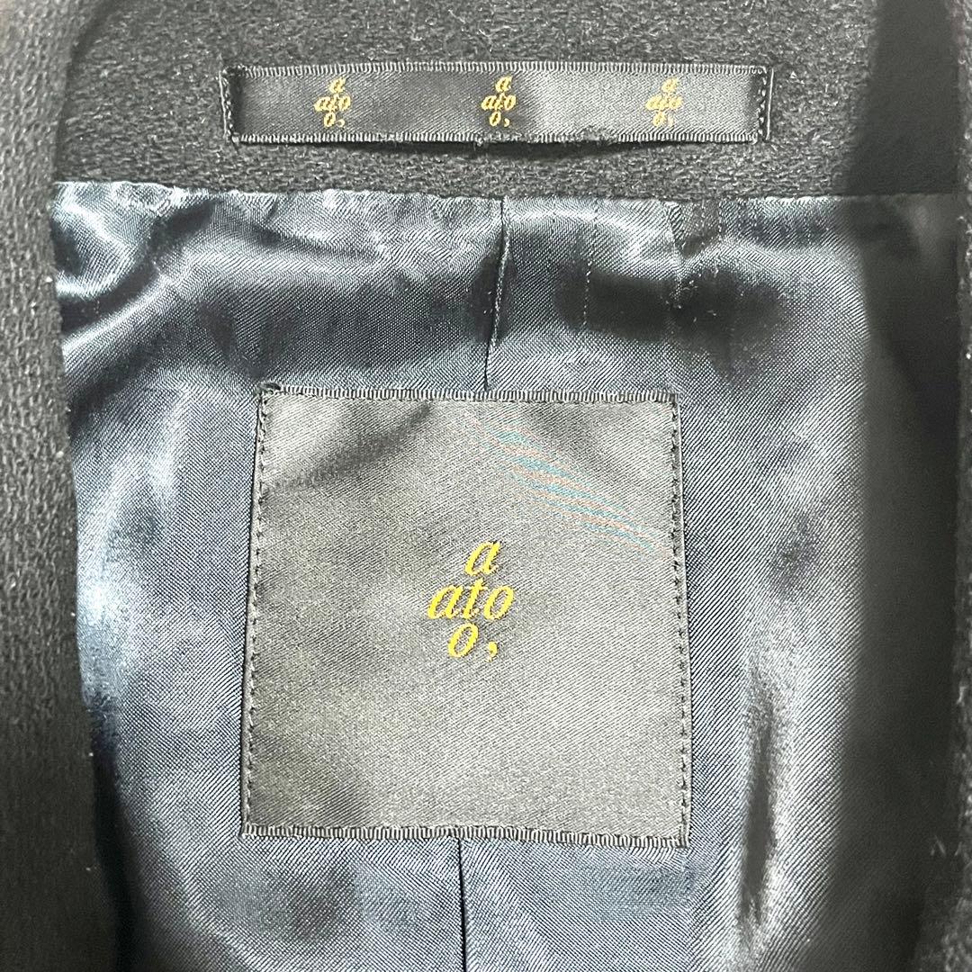 ✨希少✨ato アトウ チェスターコート ダブルボタン カシミヤ 46 M 黒