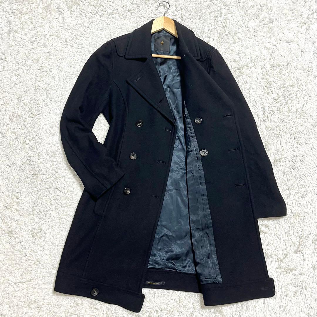 ✨希少✨ato アトウ チェスターコート ダブルボタン カシミヤ 46 M 黒