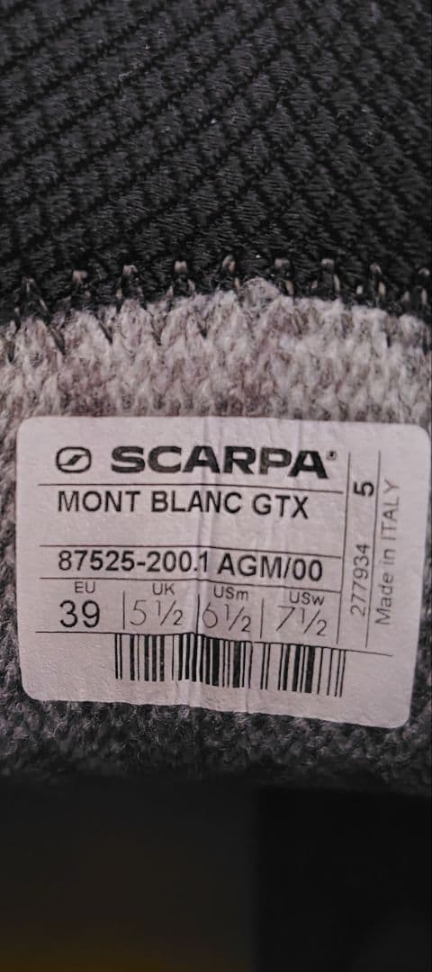 スカルパ　モンブランGTX　サイズ39