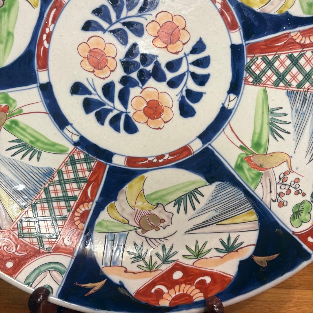 古伊万里　赤絵　大皿　お正月