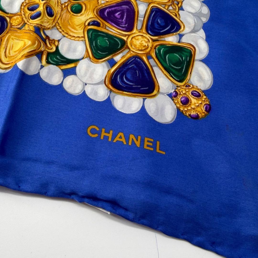 17080✨CHANEL 宝石柄 グリポワ スカーフ シルク100% ジュエリー