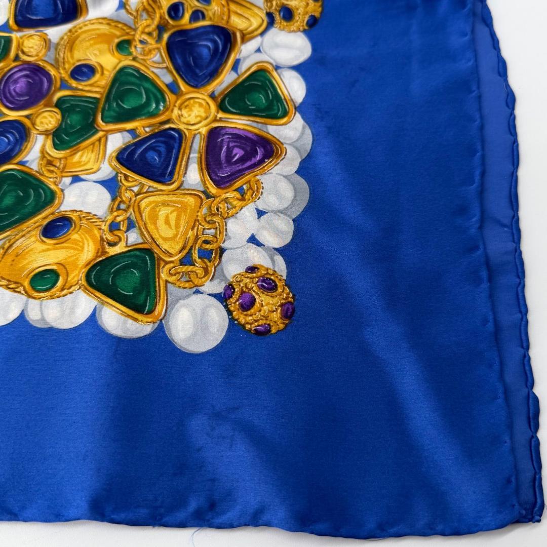 17080✨CHANEL 宝石柄 グリポワ スカーフ シルク100% ジュエリー