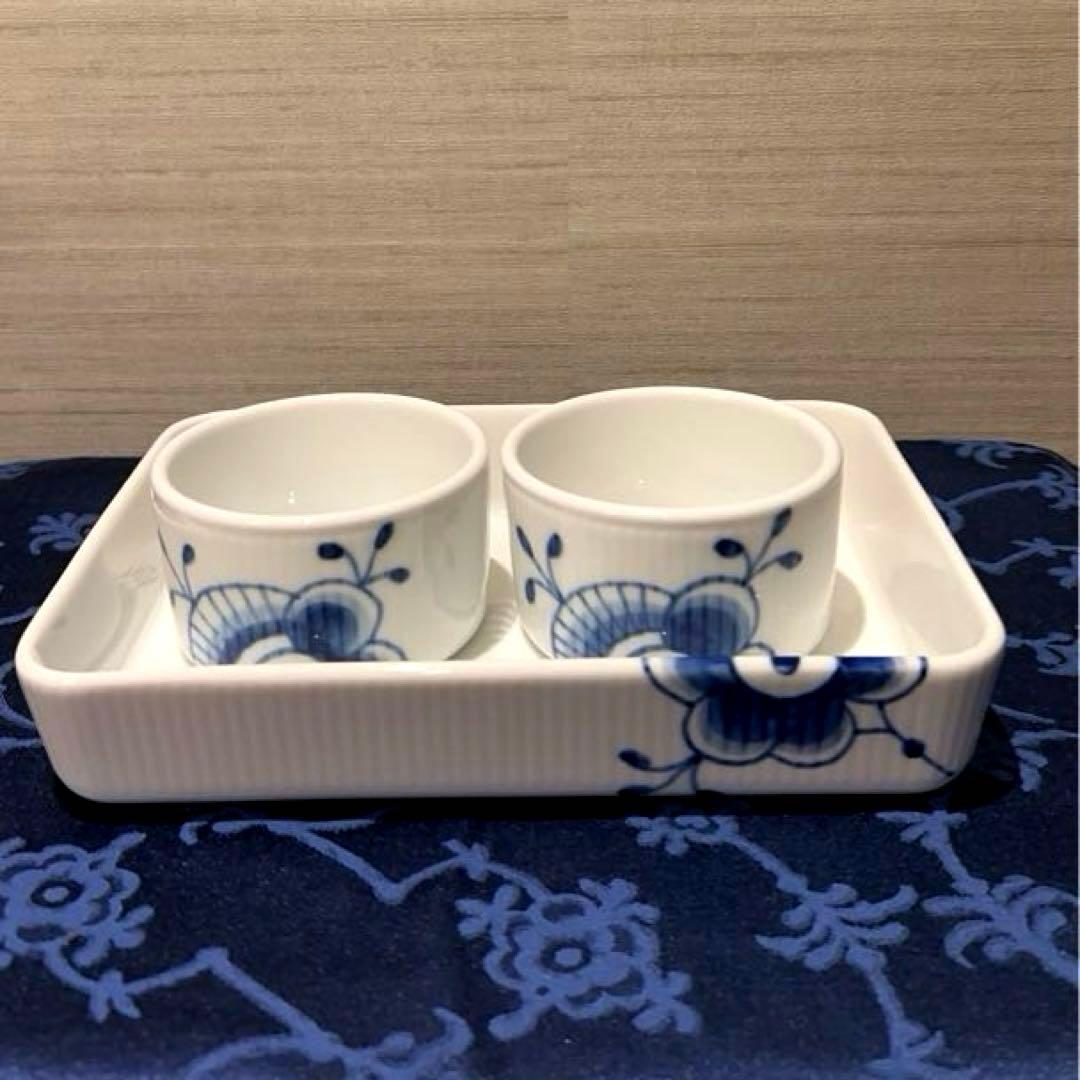 美品◼️ブルーフルーテッド メガ オーブンウェア スフレ ペア