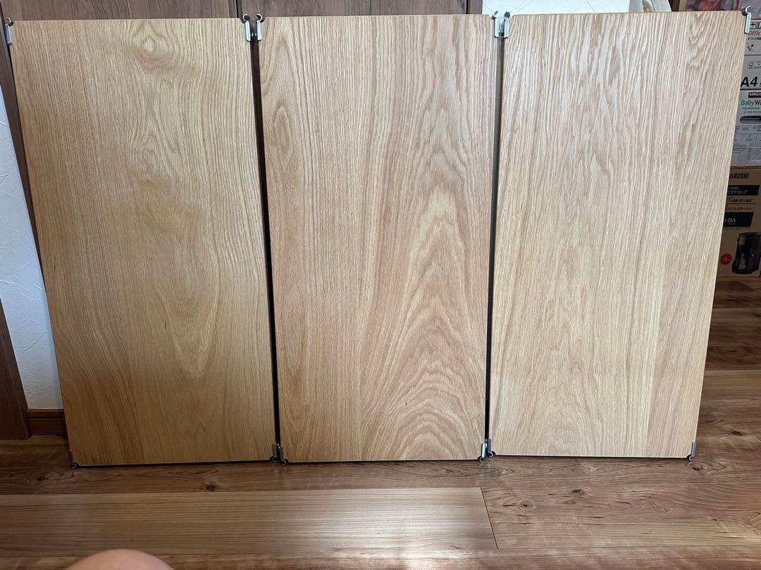 3枚セット 無印良品 オーク材 ステンレスユニットシェルフ 84cm ワイド 1