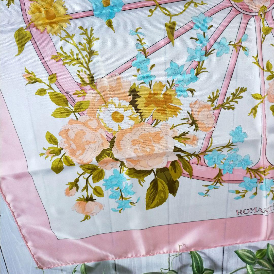 ☘️極美品☘️HERMES カレ90　ロマンティック　ピンク