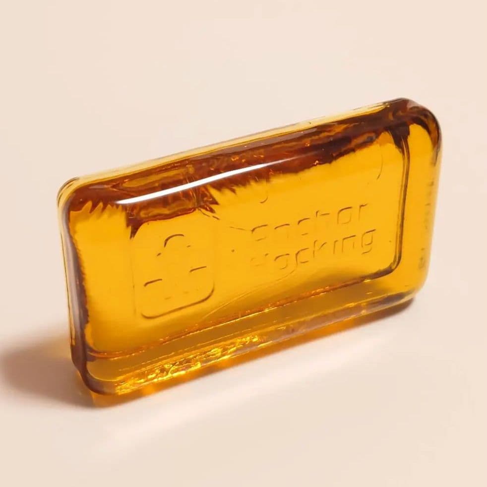 【ペーパーウェイト（ハニーゴールド）】アンカーホッキング社製　ファイヤーキング