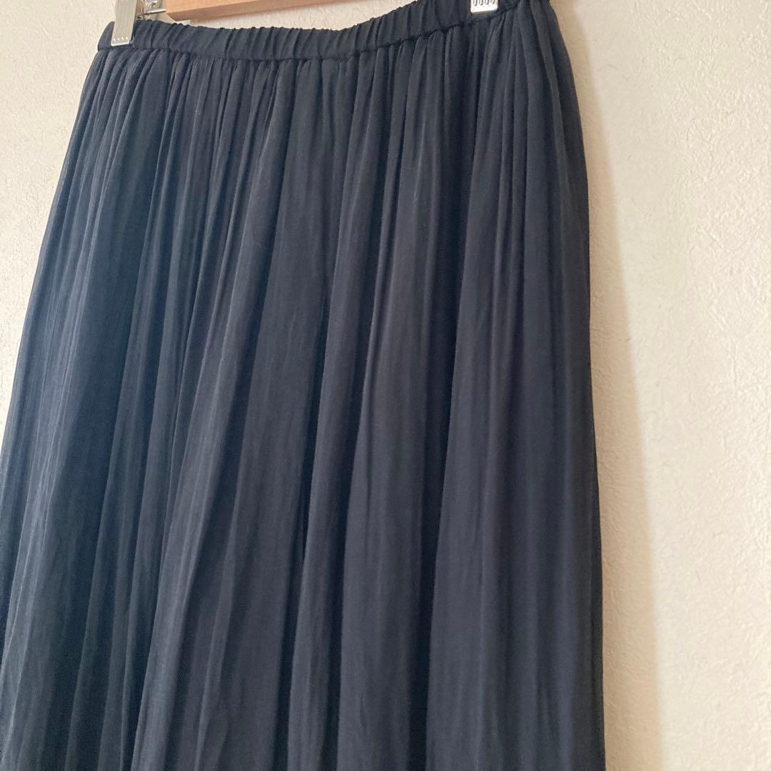 ビアズリー　BEARDSLEY シワシフォンギャザーパンツ　黒　サイズF