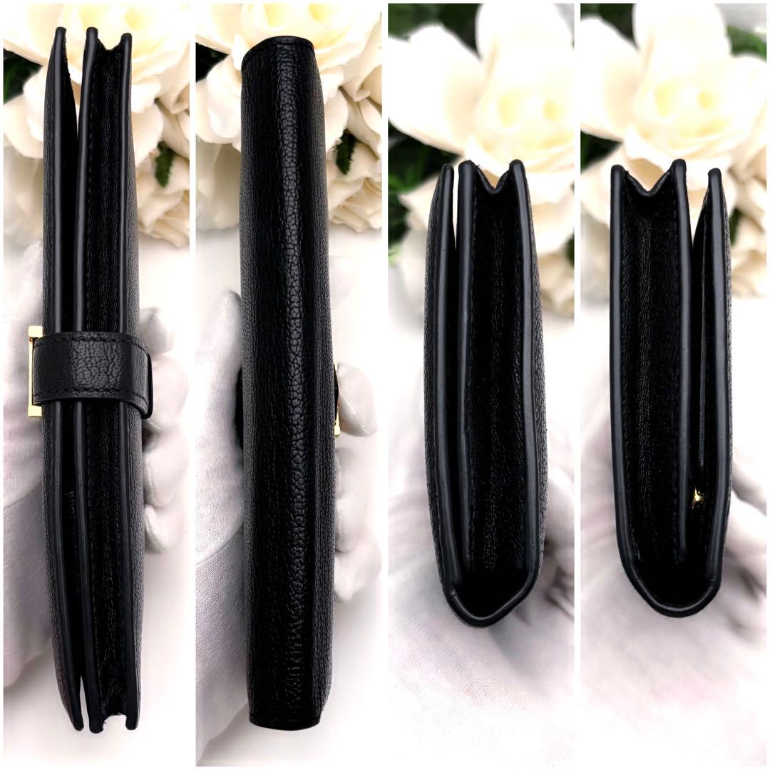 HERMES エルメス べアン スフレ 黒 ブラック ゴールド金具 長財布