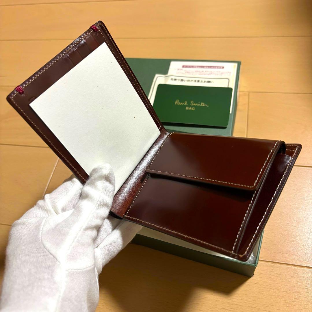 Paul Smith 超超激レア　初代コードバン　折り財布　新品　赤茶　総馬革