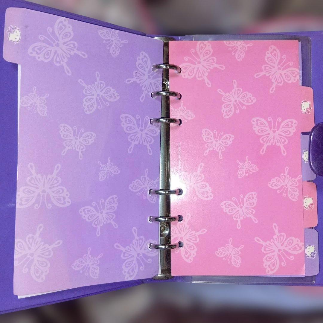 ハローキティ海外限定パープルバタフライ バインダー2001年6穴激レアシール帳